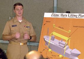 U.S. Navy briefs on Ehime Maru lifting operation